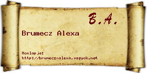 Brumecz Alexa névjegykártya